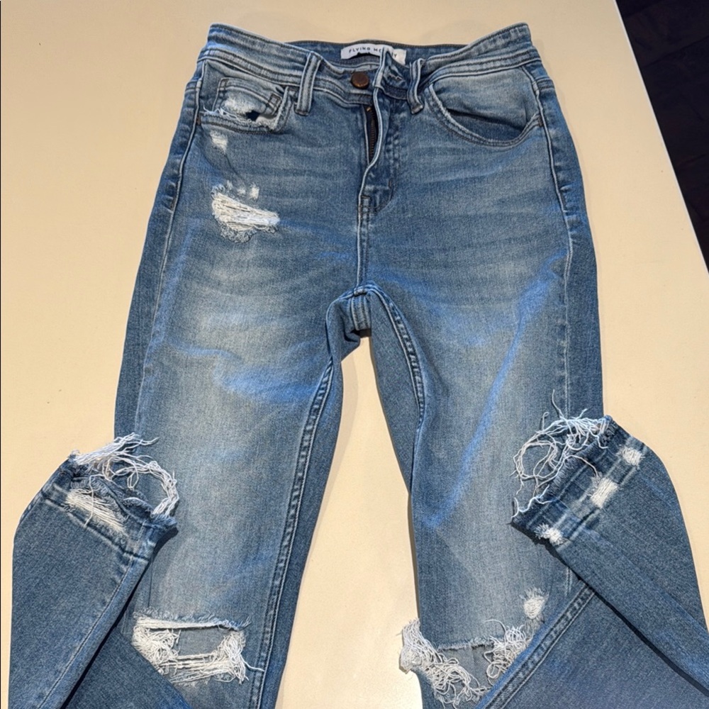 Flying Monkey Women's Blue Distressed skinny Jeans size 25
